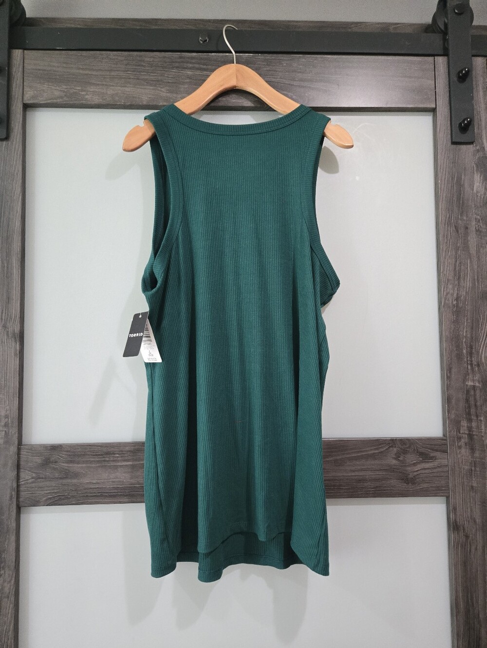 Torrid Super Soft Rib Knit High Neck Botanical Garden Green Tank NWT 2X - Picture 2 of 5